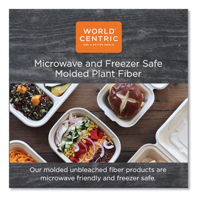 World Centric® Fiber Lids for Fiber Containers, 7.8 x 10.1 x 0.5, Natural, Paper, 400/Carton - Image 3